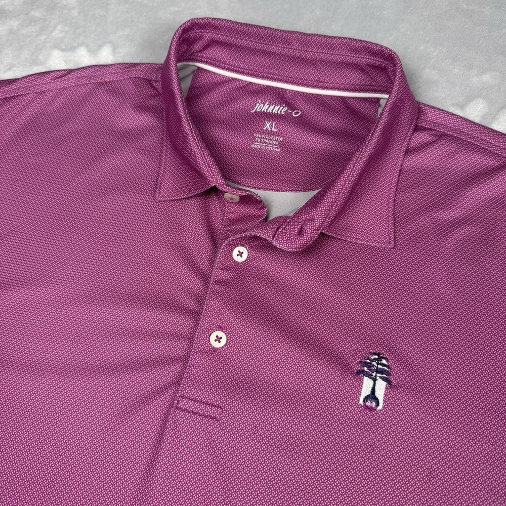 Johnnie-O Mens Senorita Pink Geometric Performance Golf Polo Shirt XL JMPO2470